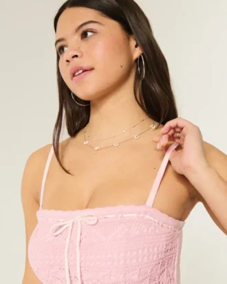Robe longue sans bretelles style crochet