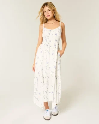 Robe longue à volants