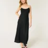 Robe midi à dos nu en lin mélangé
