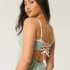 Robe midi à dos nu en lin mélangé Robe midi à dos nu en lin mélangé