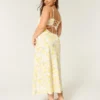 Robe midi à dos nu en lin mélangé Robe midi à dos nu en lin mélangé