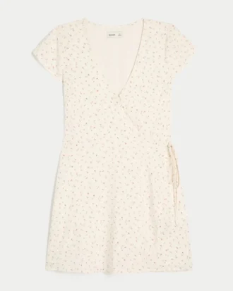 Robe portefeuille à manches courtes