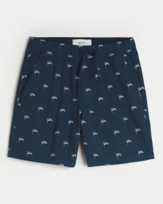 Short au-dessus du genou en lin mélangé à motifs