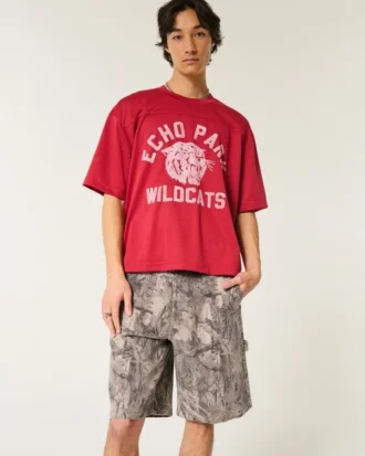 Short baggy en denim camouflage
