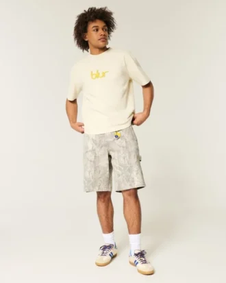 Short baggy en denim camouflage