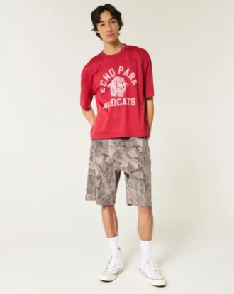 Short baggy en denim camouflage
