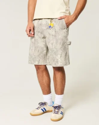 Short baggy en denim camouflage