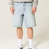 Short baggy en denim à motif graphique étoilé Short baggy en denim à motif graphique étoilé