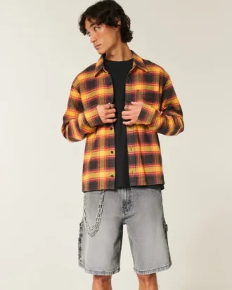 Short baggy en denim noir délavé