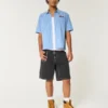 Short baggy en denim noir délavé Short baggy en denim noir délavé
