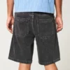 Short baggy en denim noir délavé Short baggy en denim noir délavé
