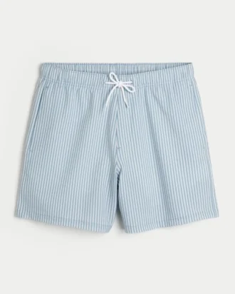 Short de bain en seersucker mi-cuisse