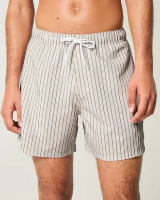 Short de bain en seersucker mi-cuisse