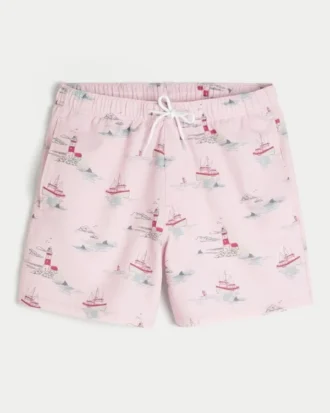 Short de bain en seersucker mi-cuisse