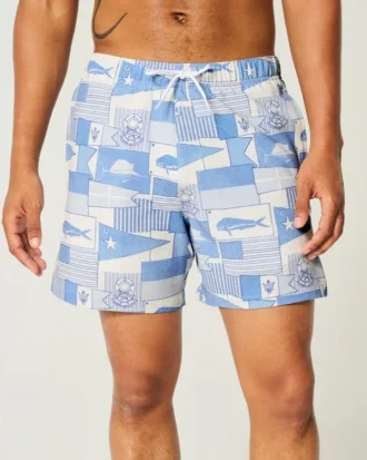 Short de bain en seersucker mi-cuisse