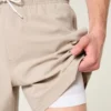 Short de bain en seersucker mi-cuisse