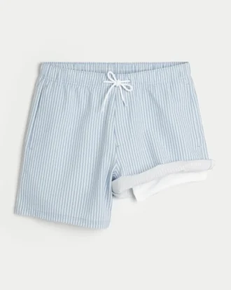 Short de bain en seersucker mi-cuisse