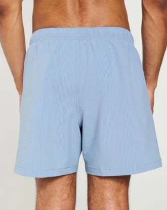 Short de bain en seersucker mi-cuisse