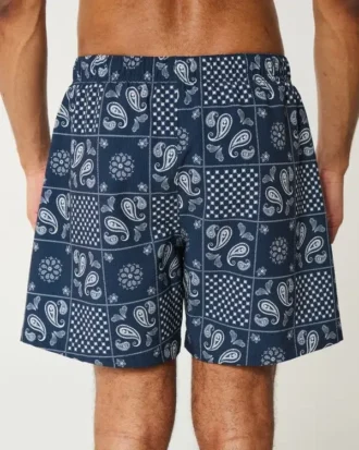 Short de bain en seersucker mi-cuisse
