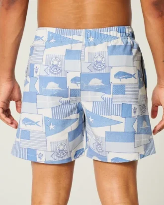 Short de bain en seersucker mi-cuisse