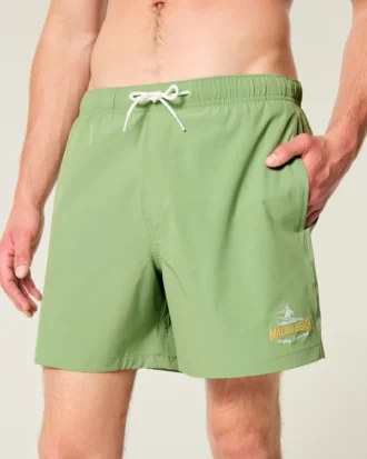 Short de bain mi-cuisse avec imprimé Malibu Beach