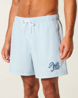 Short de bain mi-cuisse en seersucker Short de bain mi-cuisse en seersucker