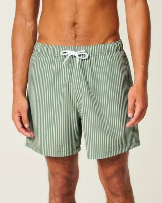 Short de bain mi-cuisse en seersucker