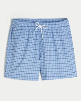 Short de bain mi-cuisse en seersucker