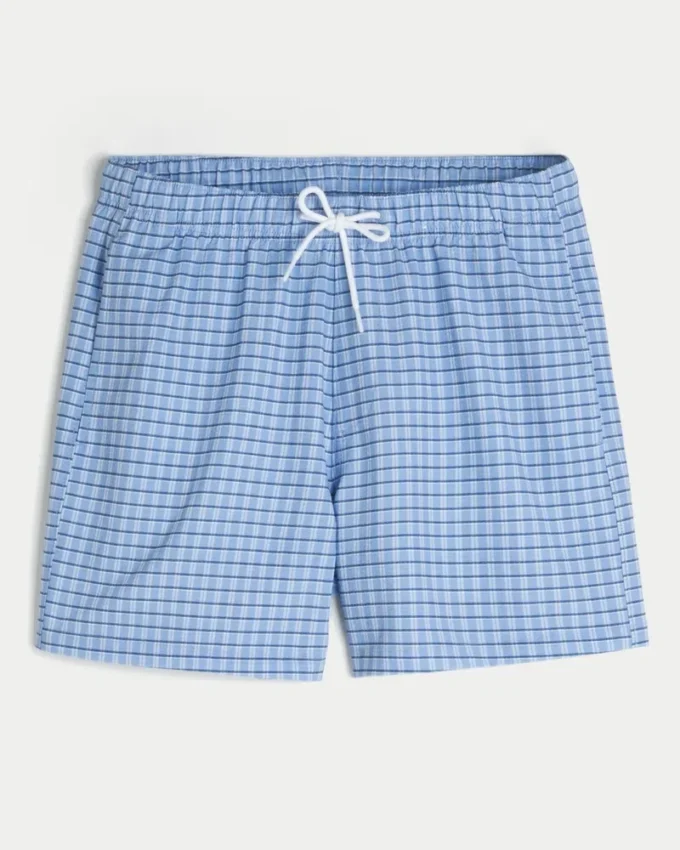 Short de bain mi-cuisse en seersucker Short de bain mi-cuisse en seersucker