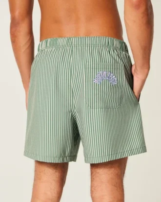Short de bain mi-cuisse en seersucker