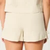 Short doux à nœud sur le côté en mélange de lin Short doux à nœud sur le côté en mélange de lin