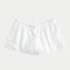 Short doux à nœud sur le côté en mélange de lin Short doux à nœud sur le côté en mélange de lin