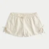 Short doux à nœud sur le côté en mélange de lin Short doux à nœud sur le côté en mélange de lin