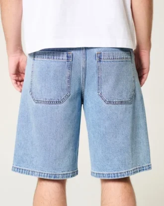 Short en denim ample délavé moyen
