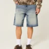 Short en denim baggy délavé foncé