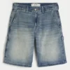 Short en denim baggy délavé foncé