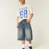 Short en denim délavé moyen Short en denim délavé moyen