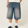 Short en denim délavé moyen Short en denim délavé moyen