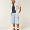 Short en denim super baggy délavé clair Short en denim super baggy délavé clair