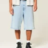Short en denim super baggy délavé clair Short en denim super baggy délavé clair