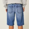 Short en denim super baggy délavé foncé
