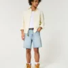 Short en jean ample délavé au-dessus du genou Short en jean ample délavé au-dessus du genou