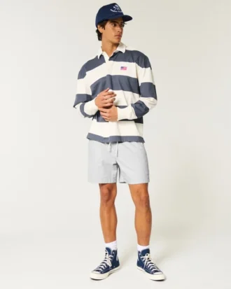 Short en lin mélangé à mi-cuisse