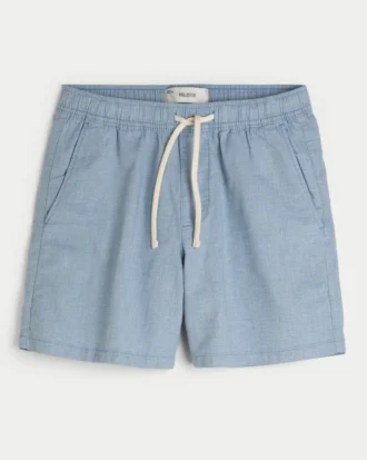 Short en lin mélangé à mi-cuisse