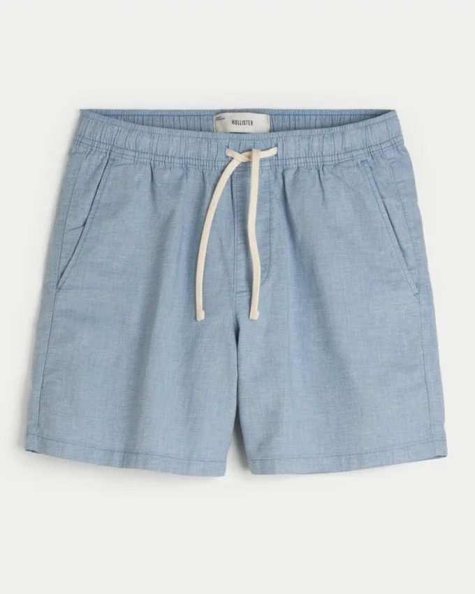 Short en lin mélangé à mi-cuisse Short en lin mélangé à mi-cuisse