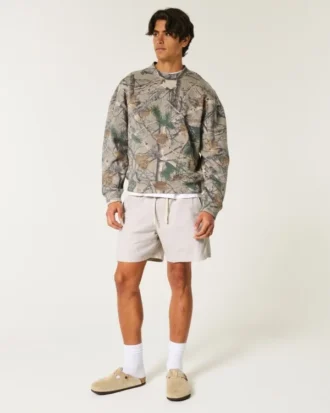 Short en lin mélangé à mi-cuisse