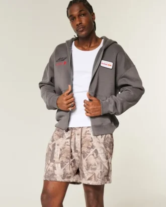 Short en molleton ample mi-cuisse camouflage