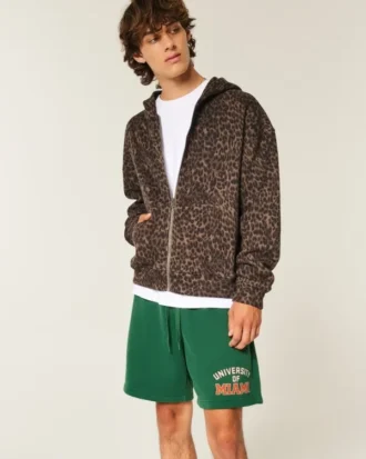 Short en molleton avec imprimé graphique University of Miami Hurricanes
