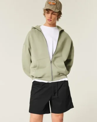 Short en sergé mi-cuisse à enfiler