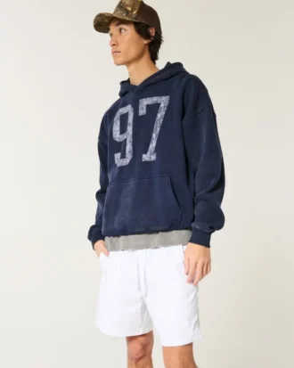 Short en sergé mi-cuisse à enfiler